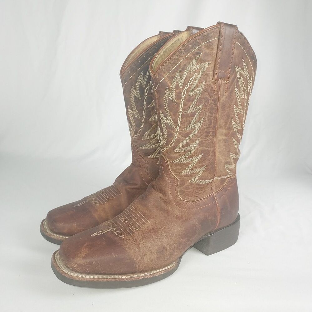 Shyanne Womens Brown Leather Western Cowboy Boots Square Toe 8.5